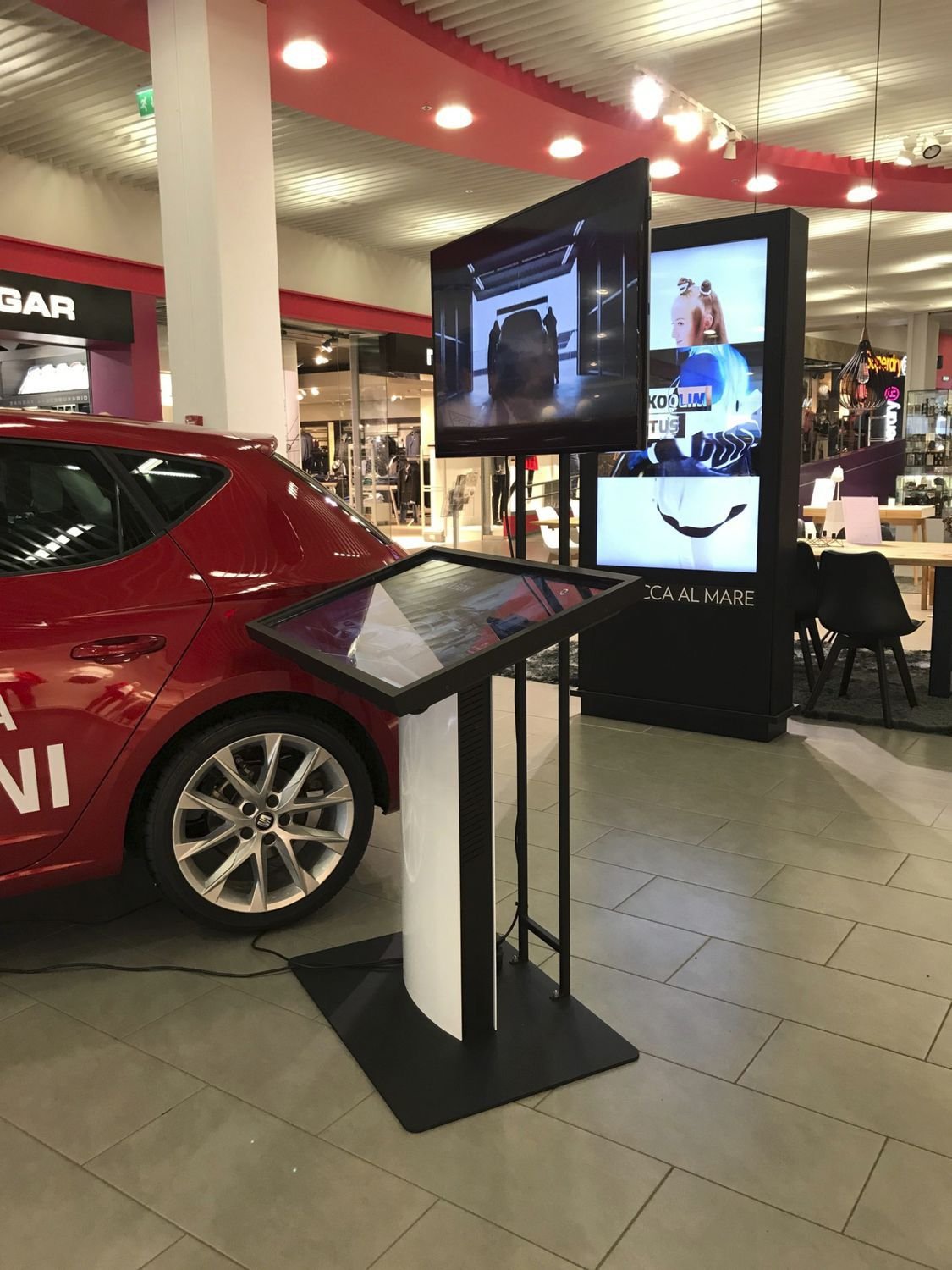 Interactive kiosk in showroom