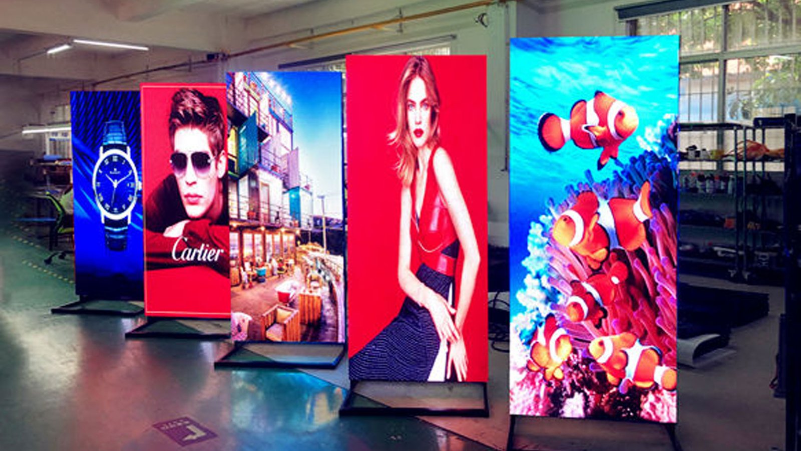 LED Poster Display Retail Window Installation